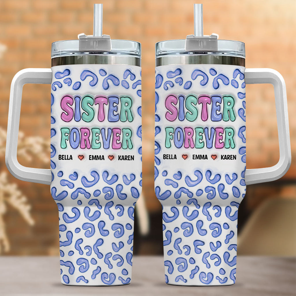 Besties For The Resties - Personalized 3D Inflated Effect Printed 40 Oz Tumbler