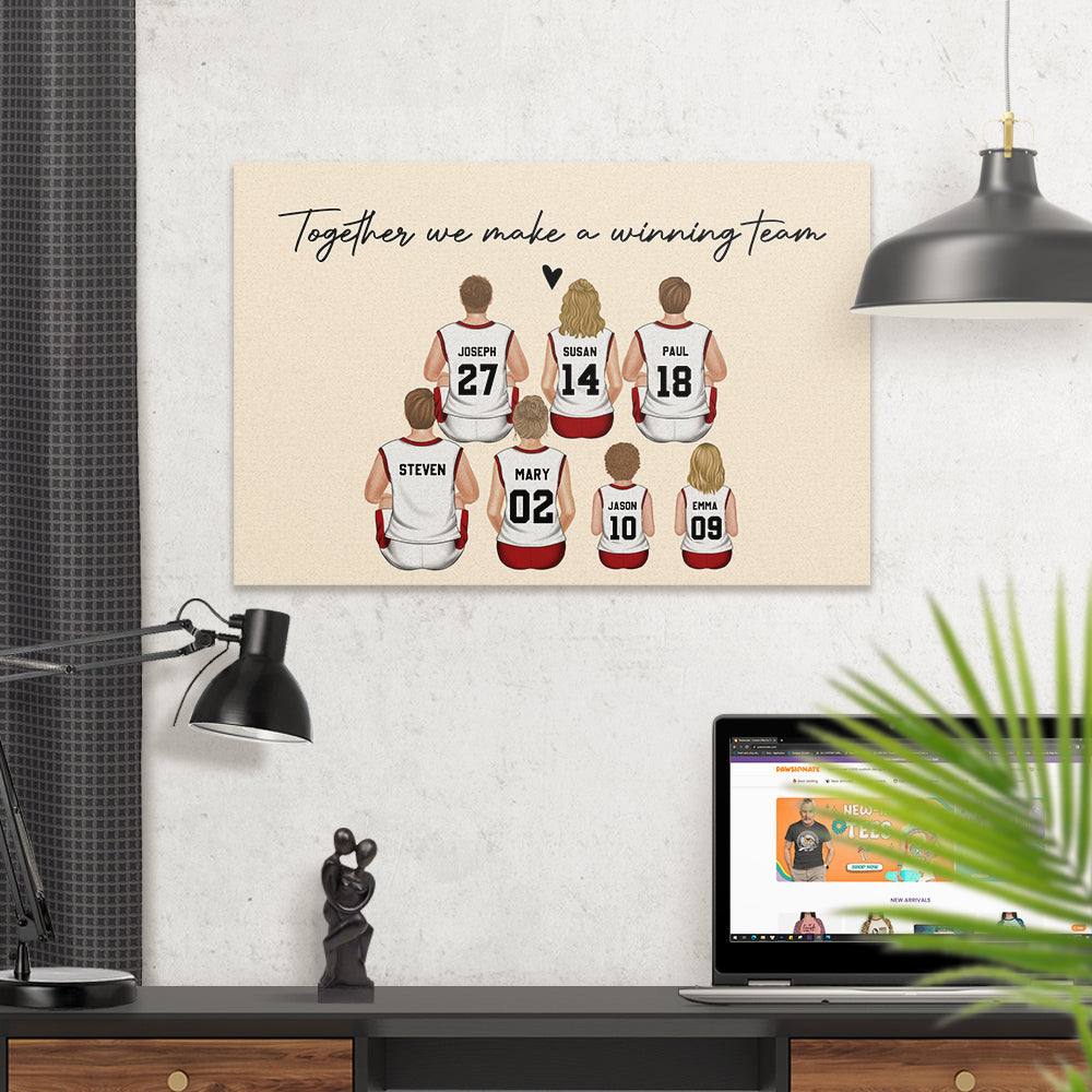 Daddys Team Basketball Family Sitting - Personalized Poster