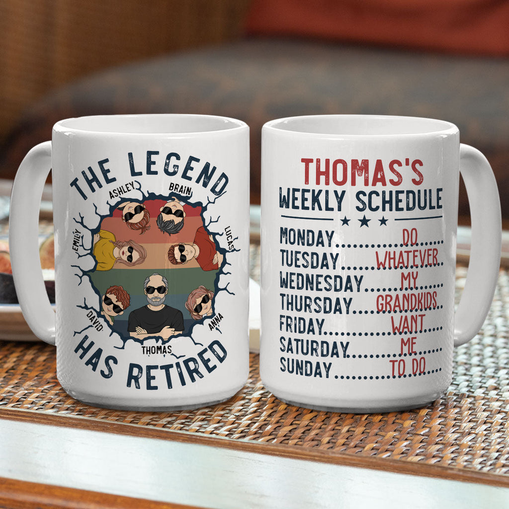 Custom Christmas & Birthday Gift for Dad • Dad Weekly Schedule - Personalized Coffee Mug