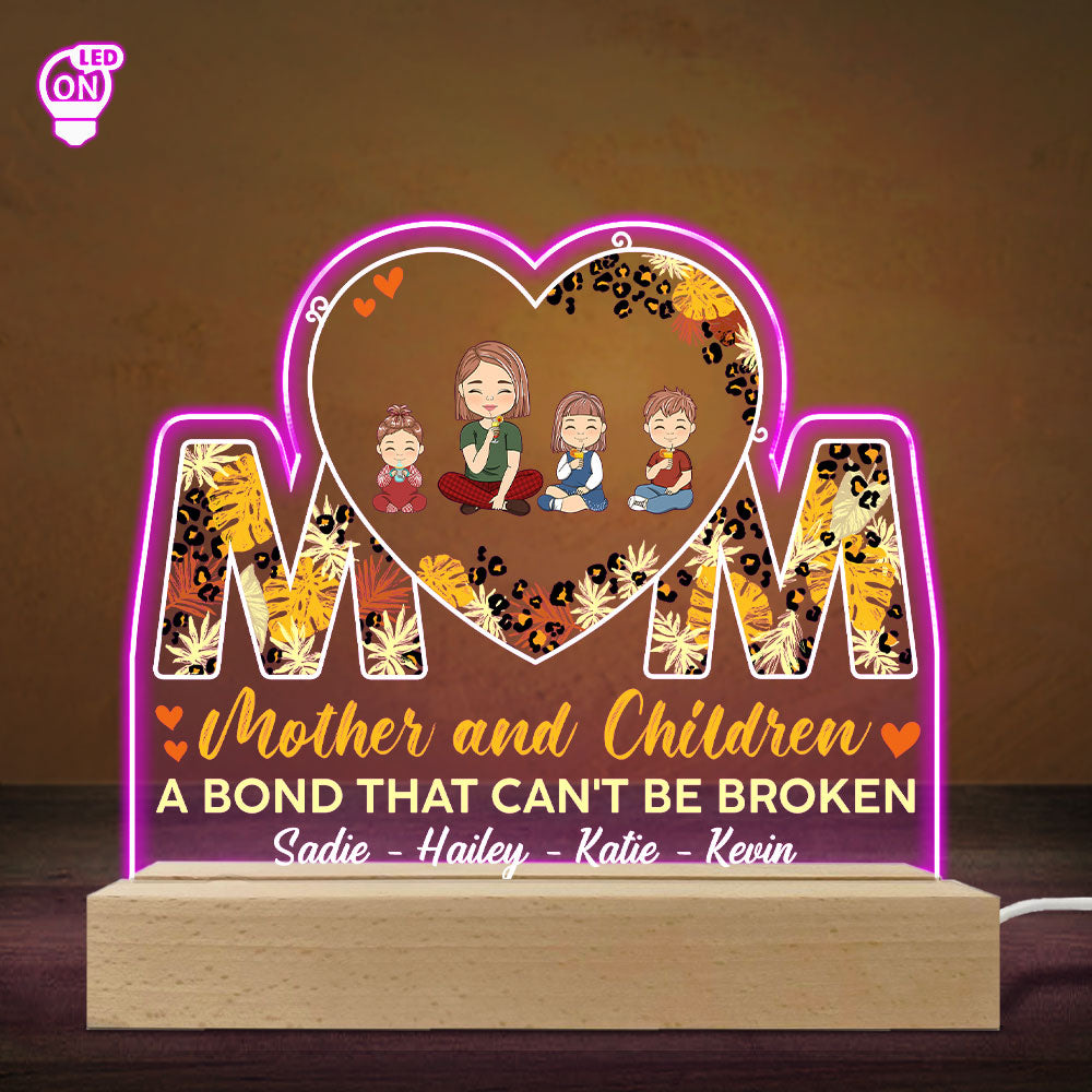 Custom Gift for Mom Grandma, Mother's Day Birthday • A Bond That Cant Be Broken - Personalized LED Light