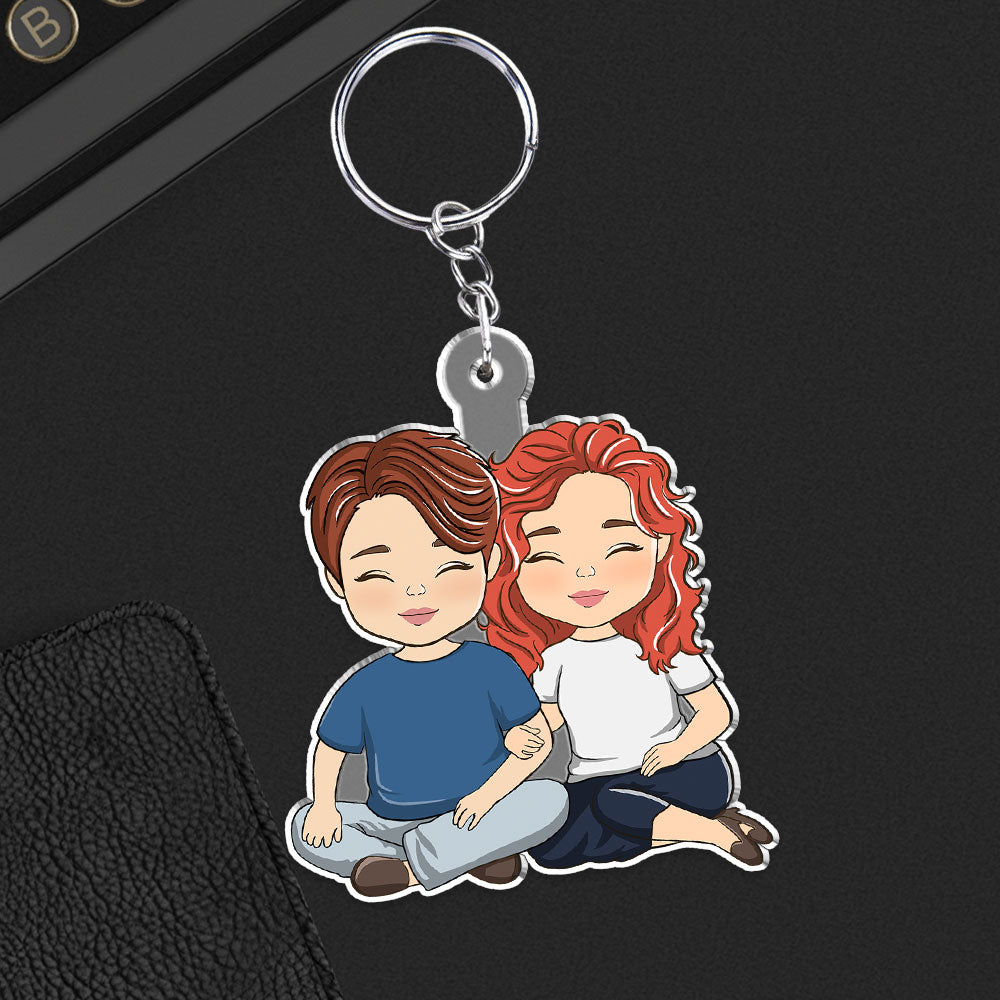 Cartoon Couple - Personalized Acrylic Keychain