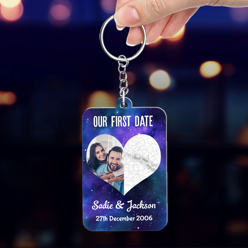 Star Map Our First Date - Personalized Acrylic Keychain