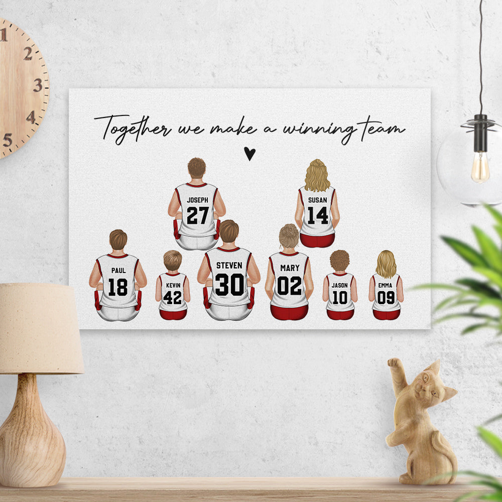 Daddys Team Basketball Family Sitting - Personalized Poster