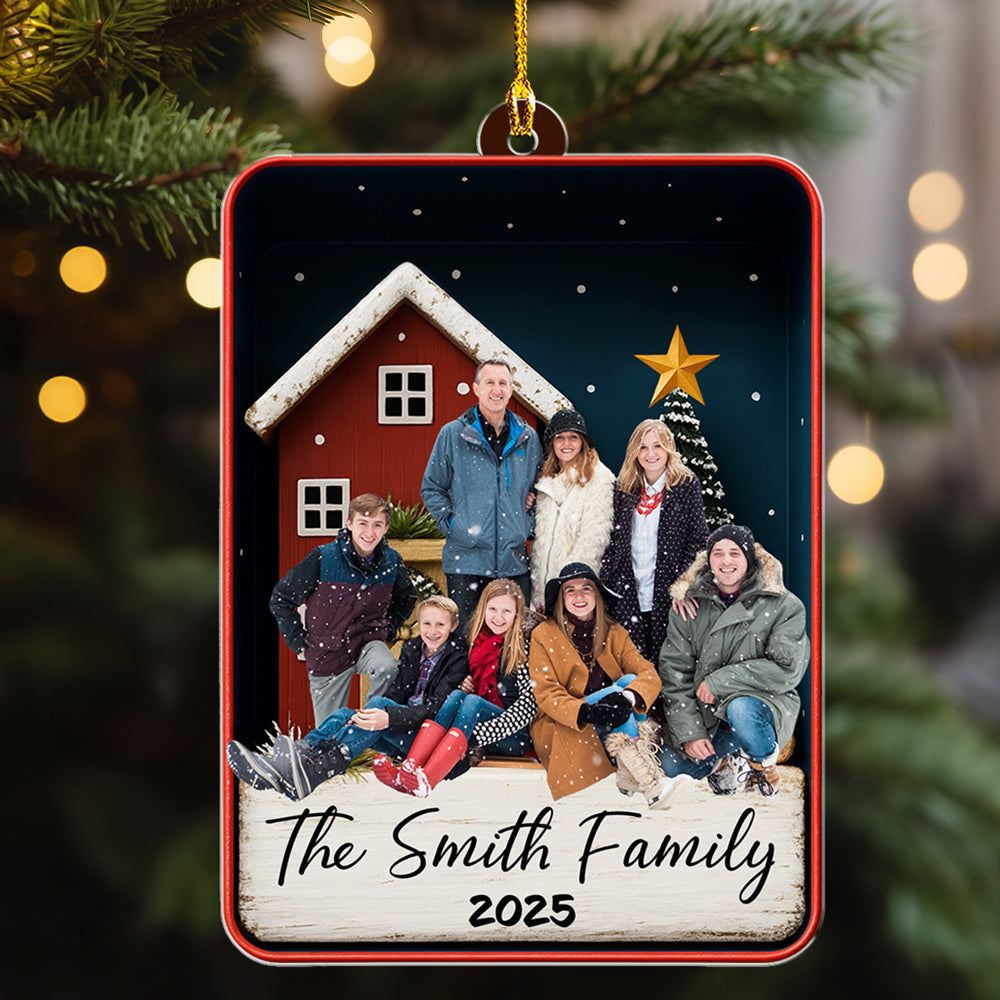 Custom Photo Family Ornament, Christmas Gift for Family Members • Together Family Photo - Personalized Acrylic Ornament