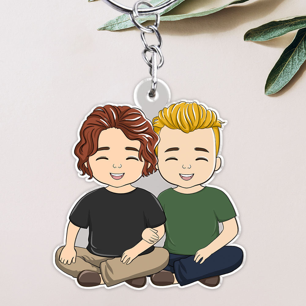 Cartoon Couple - Personalized Acrylic Keychain