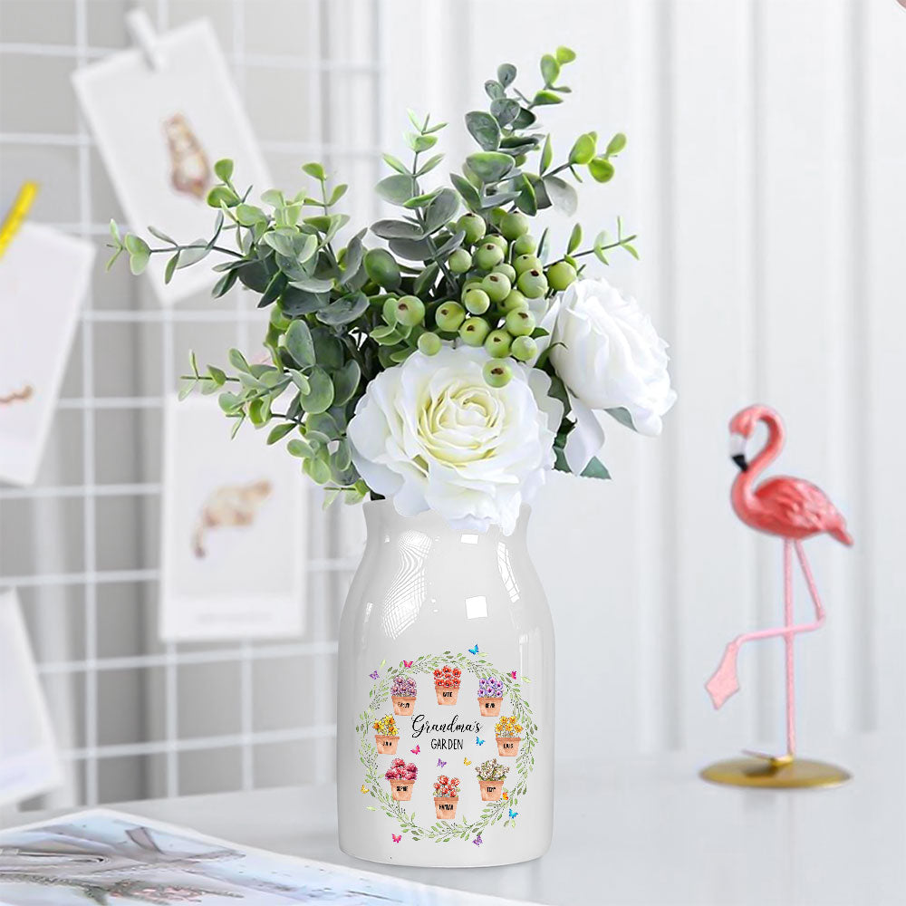 Circle Birth Month Flowers - Personalized Home Decor Flower Vase