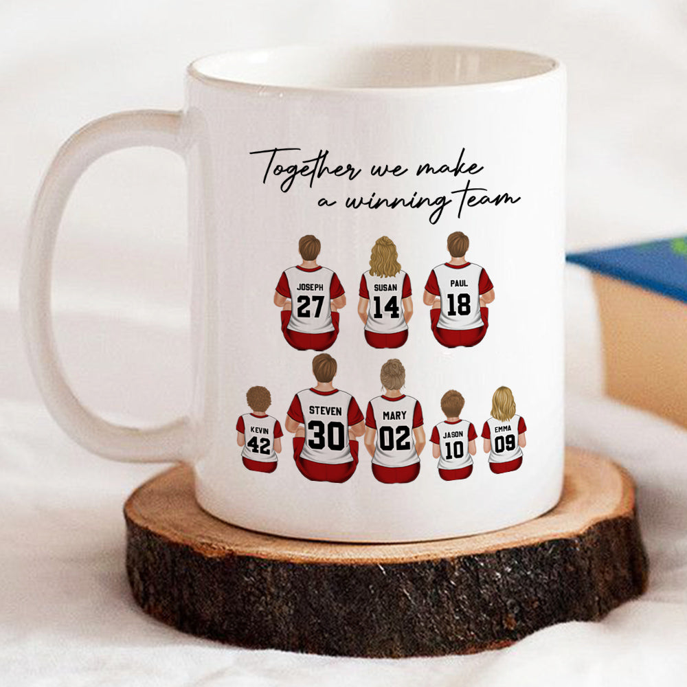 Custom Father's Day, Special Gift for Dad & Grandpa • Daddys Team Basketball Family Sitting - Personalized Coffee Mug
