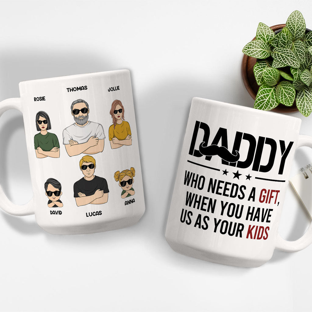 Custom Photo Christmas & Birthday Gift for Dad • Big Gift For Daddy - Personalized Coffee Mug