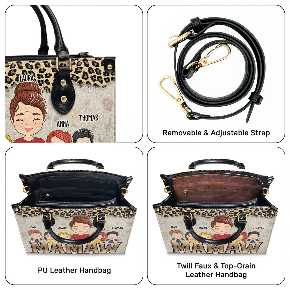 Grandma Kids Together - Personalized Leather Bag