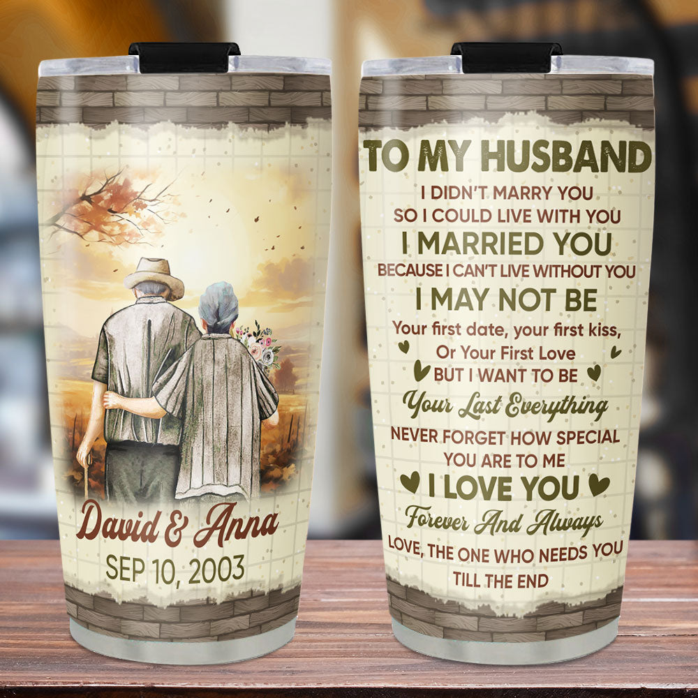 Custom Christmas Anniversary Gifts For Husband • Cant Live Without You - Personalized Tumbler