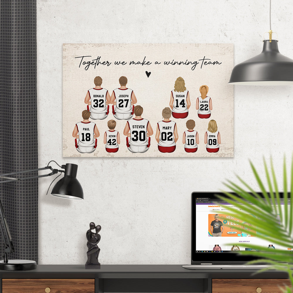 Daddys Team Basketball Family Sitting - Personalized Poster