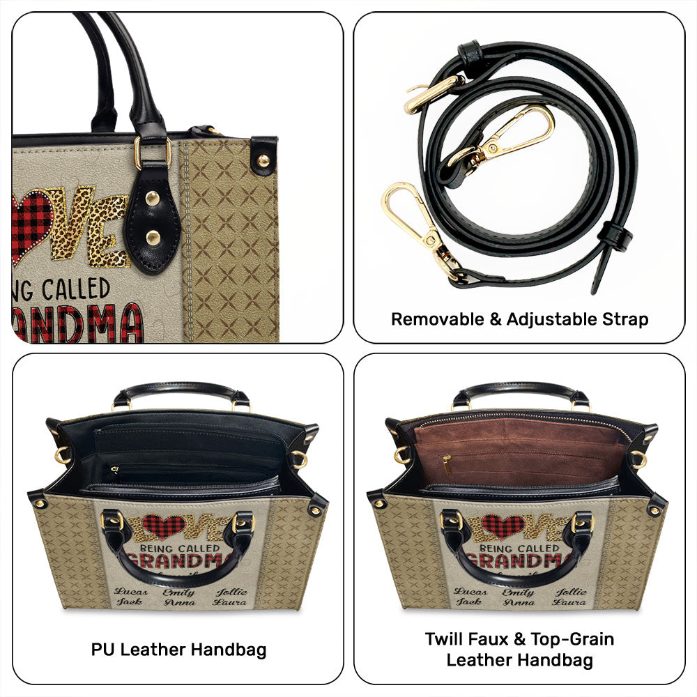 Love Being Called Grandma - Personalized Leather Bag