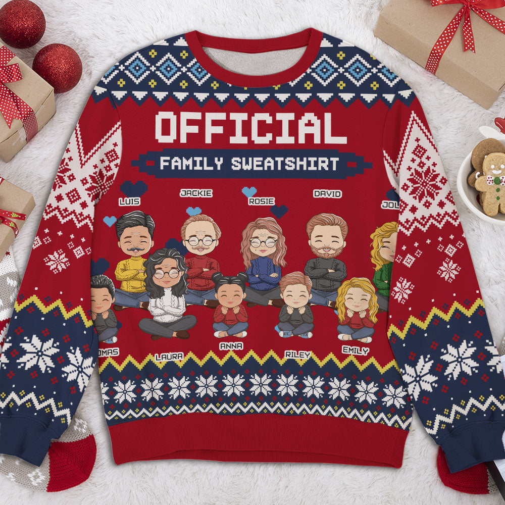 Custom Family Christmas Sweatshirt, Gift for Family Members • Official Sweatshirt - Personalized All-Over-Print Sweatshirt