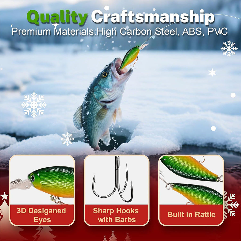 Custom Christmas Advent Calendar 2026 Fishing Lure Set, 24-Day Countdown • Fisherman - Fishing Advent Calendar