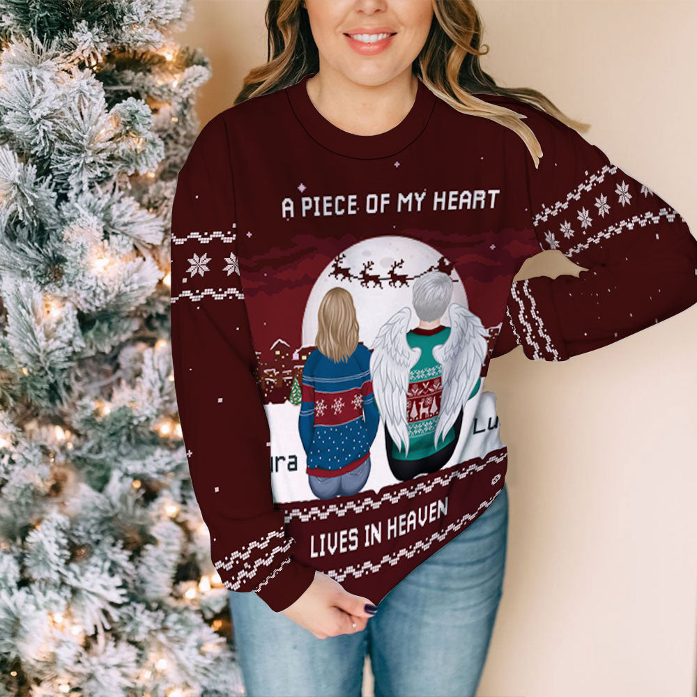 Custom Couple Christmas Sweatshirt, Anniversary Gift • Remembrance 1 - Personalized All-Over-Print Sweatshirt
