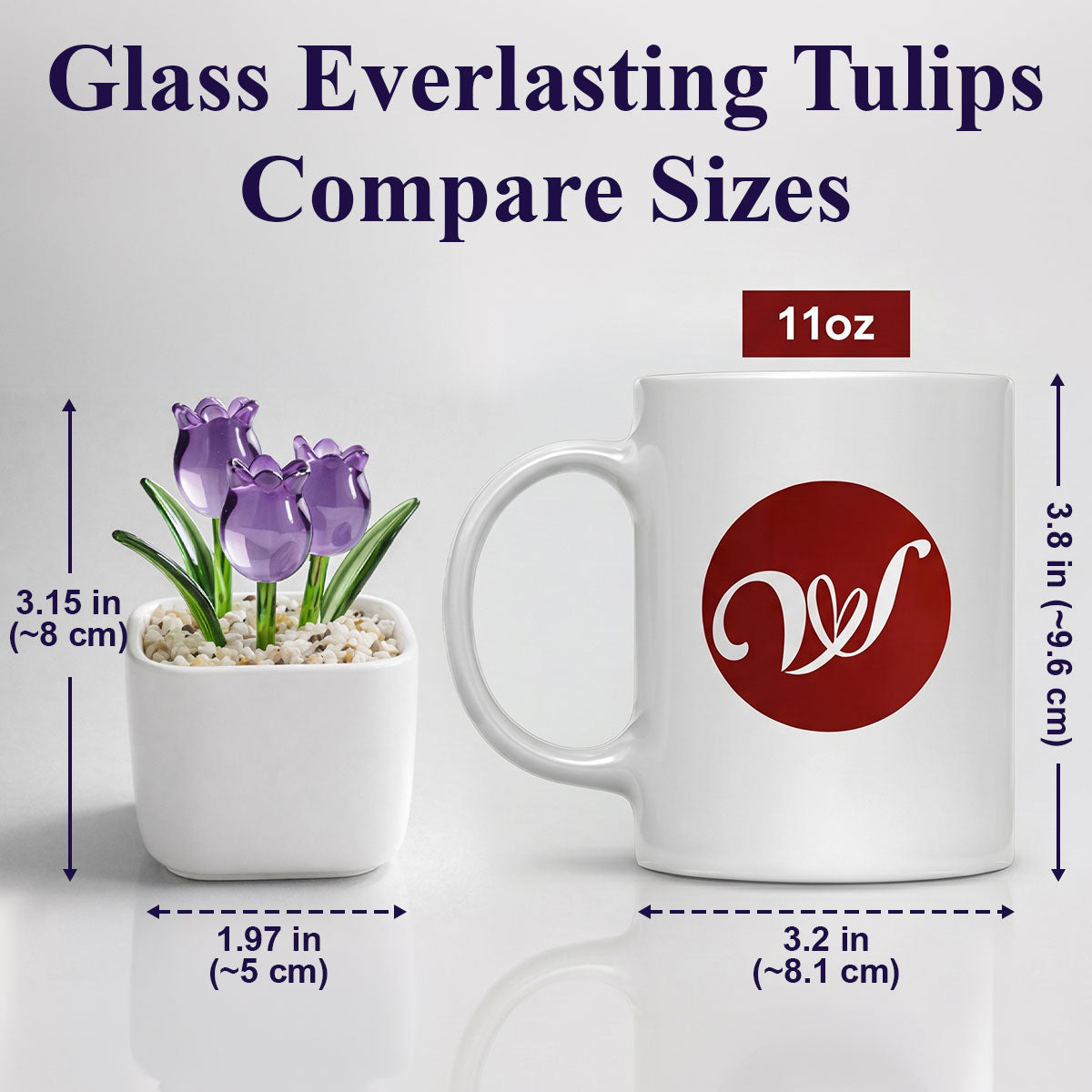 Custom Mother's Day Flower Keepsake, Glass Home Decor Gift for Daughter • My Daughter - Personalized Glass Everlasting Tulips