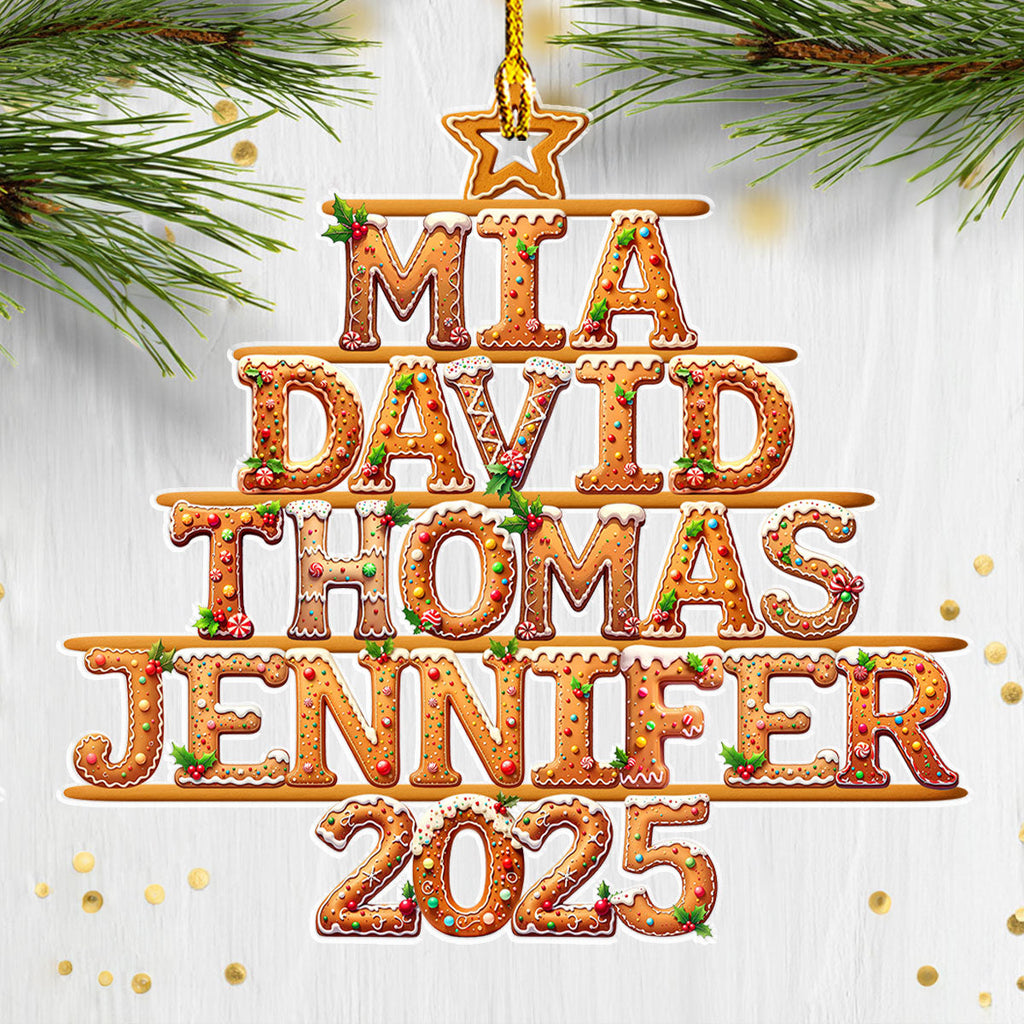Custom Cookie Letter Christmas Ornament with Name • Cookie Letter Tree - Personalized Acrylic Ornament