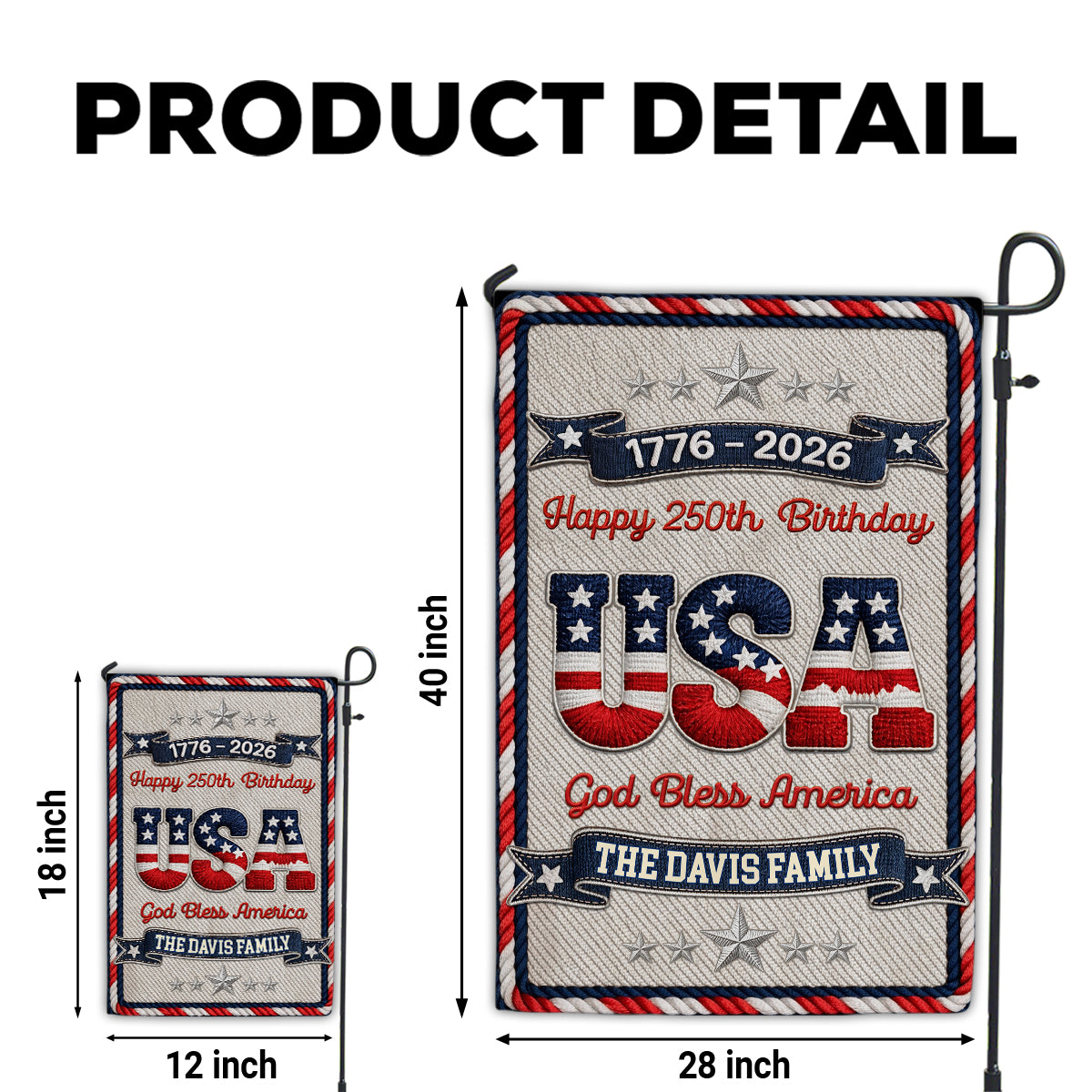 The Blessed Family - Personalized 3D Effect Flag