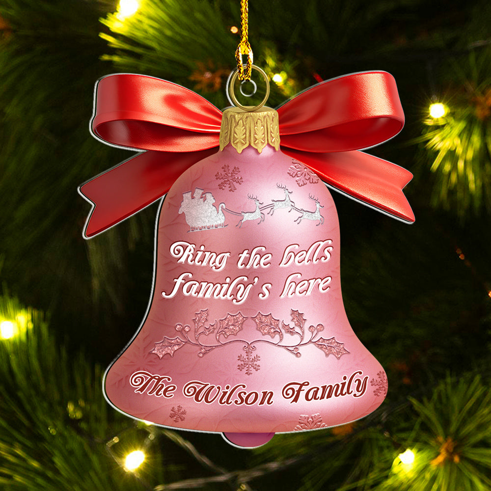 Custom Family Ornament, Christmas Gift for Family Members •  Ring A Bell - Personalized 3D Effect Acrylic Ornament