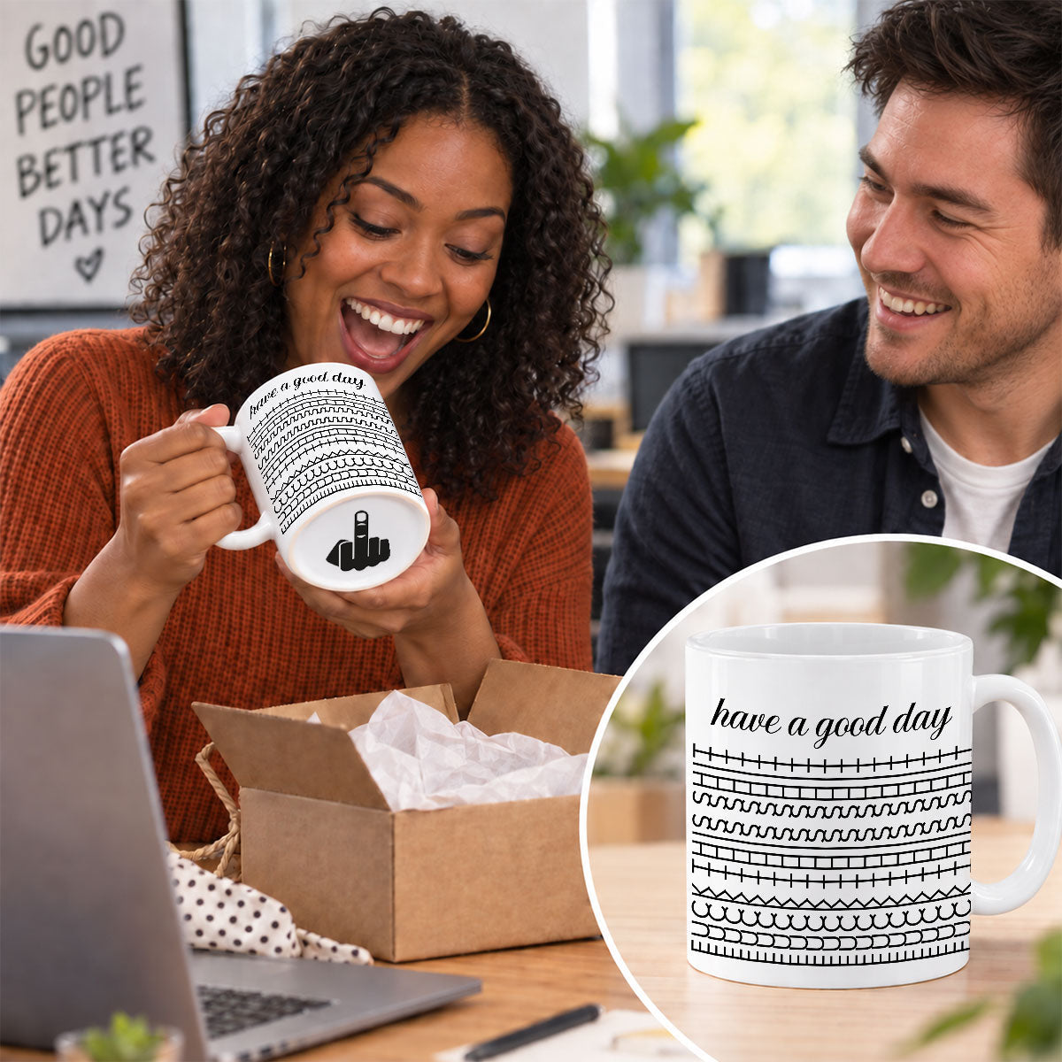 Custom Coworker, Christmas & Birthday Team Appreciation Gift • Have A Good Day - Bottom Print Mug