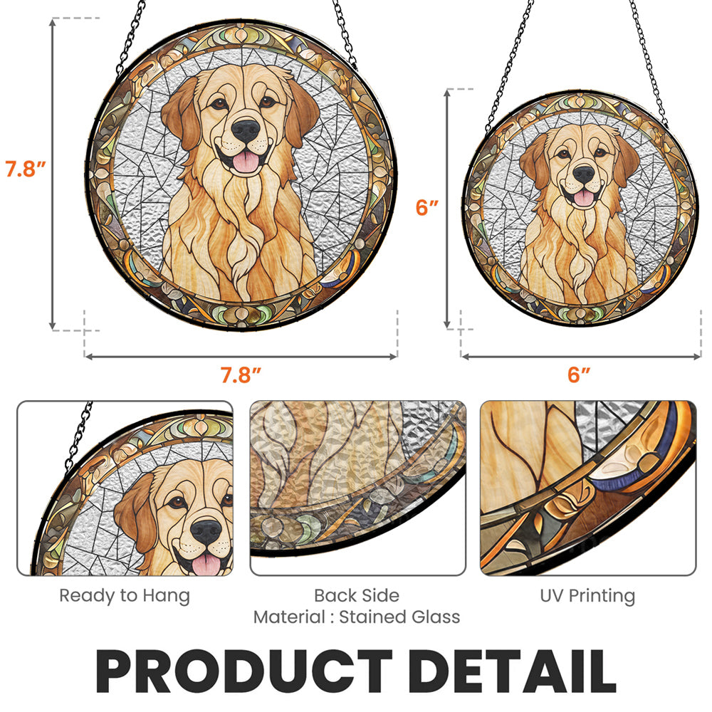 Custom Photo Hanging Decor, Birthday Housewarming Gift • Circle Pet Face - Personalized Window Hanging Suncatcher