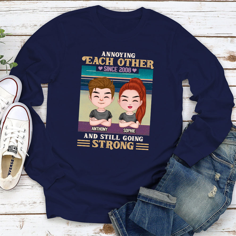 Custom Anniversary Keepsake Gifts For Couple • Annoying Since - Personalized Long Sleeve T-shirt