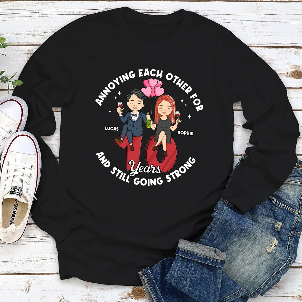 Custom Anniversary Keepsake Gifts For Couple • Annoying Each Other - Personalized Long Sleeve T-shirt