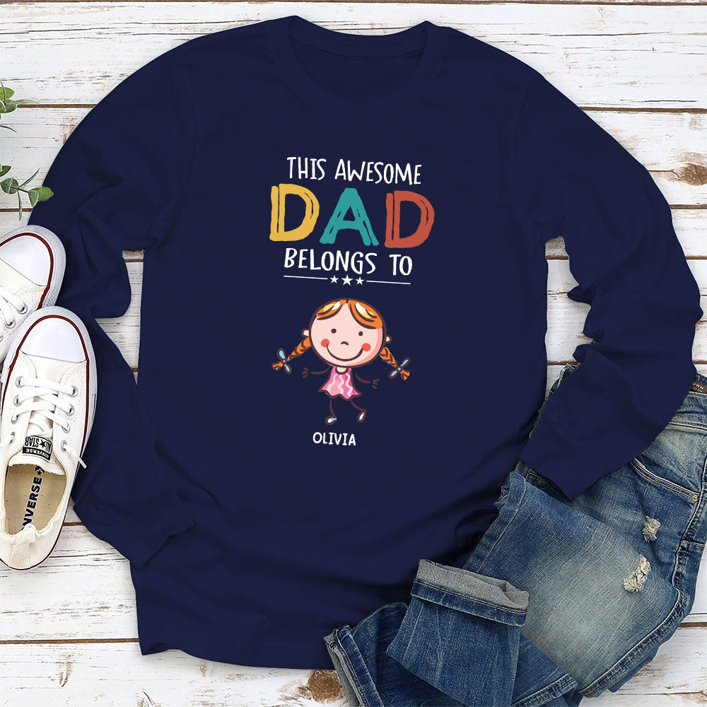 Custom Christmas & Birthday Gift for Dad, Grandpa • This Awesome Daddy Belongs To - Personalized Shirt