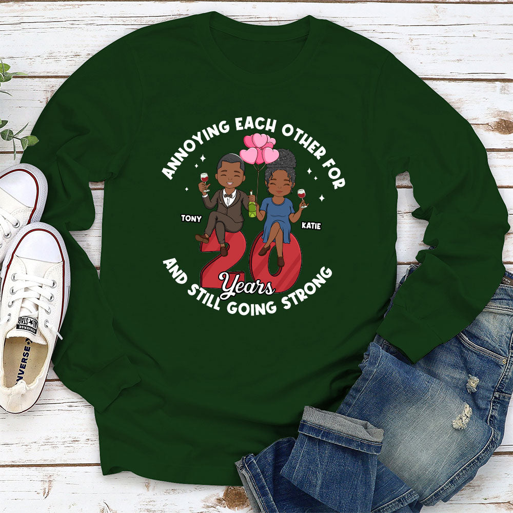 Custom Anniversary Keepsake Gifts For Couple • Annoying Each Other - Personalized Long Sleeve T-shirt