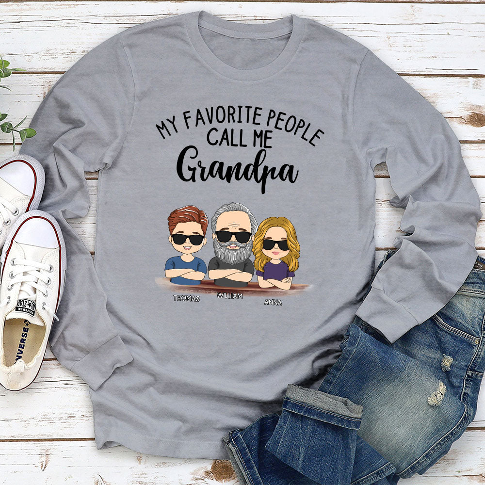 Custom Christmas & Birthday Keepsake Gift • My Favorite People Call Me Granny - Personalized Long Sleeve T-shirt