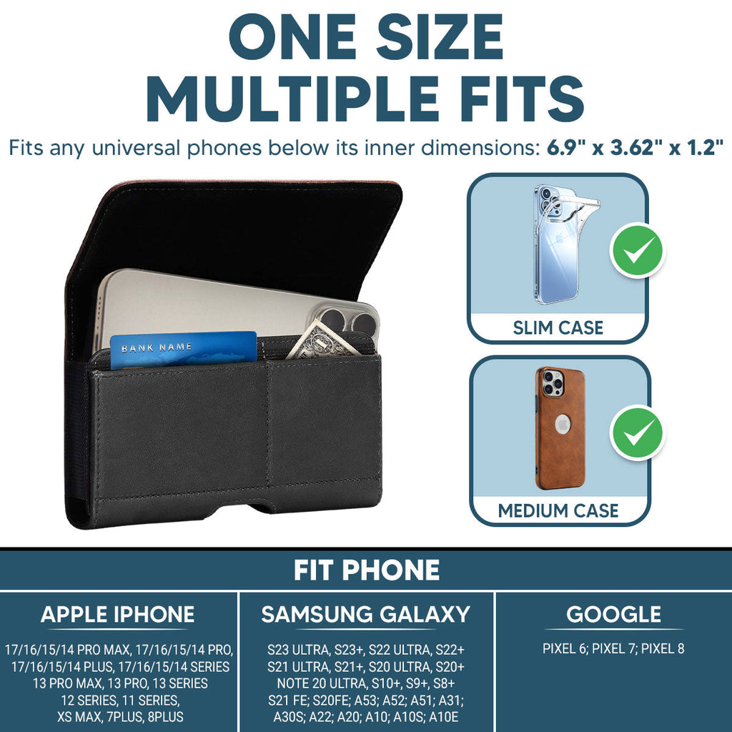 Best Dad - Personalized Leather Phone And Card Holster