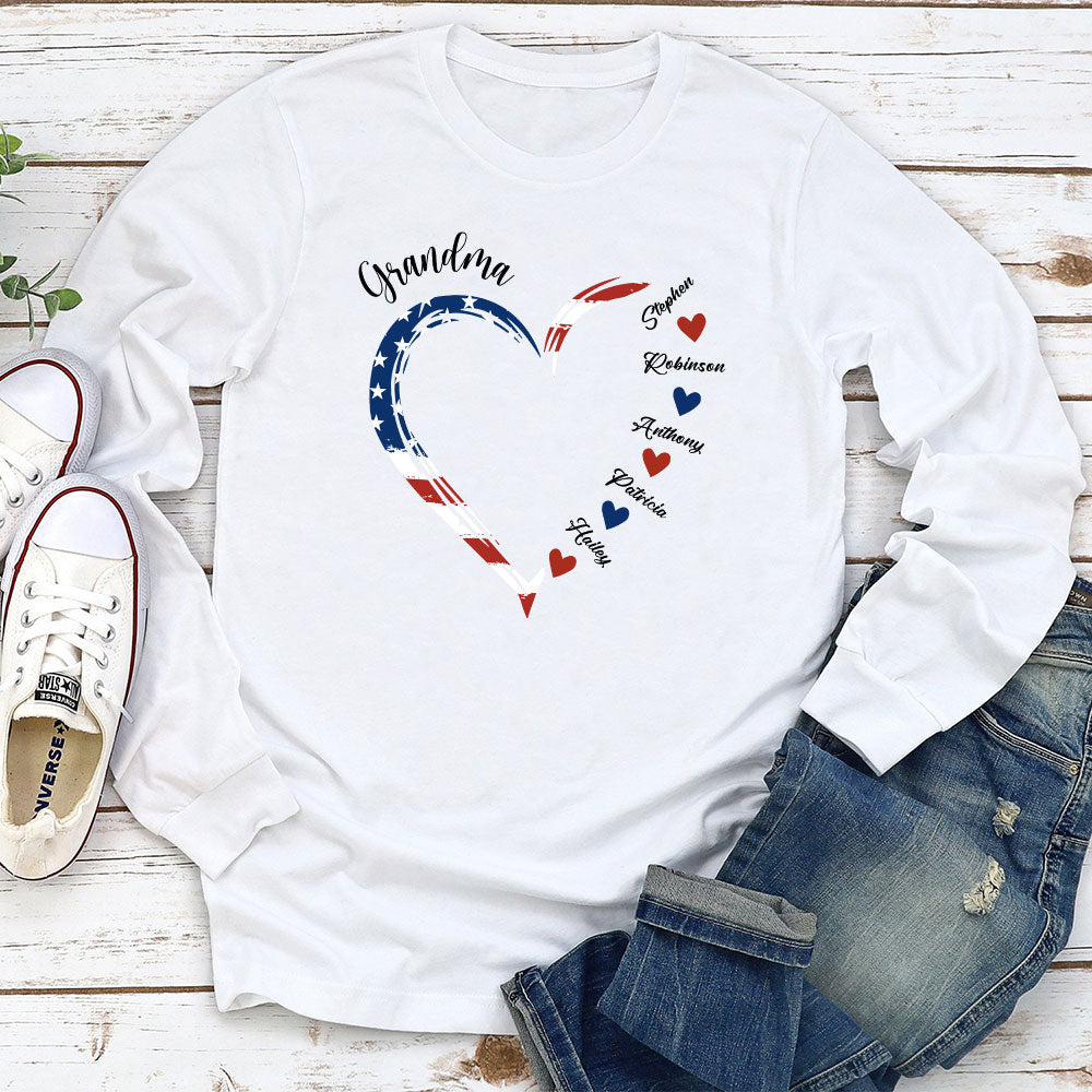 Custom Christmas & Birthday Gift for Grandma • A Garden Of Love - Personalized Long Sleeve T-shirt
