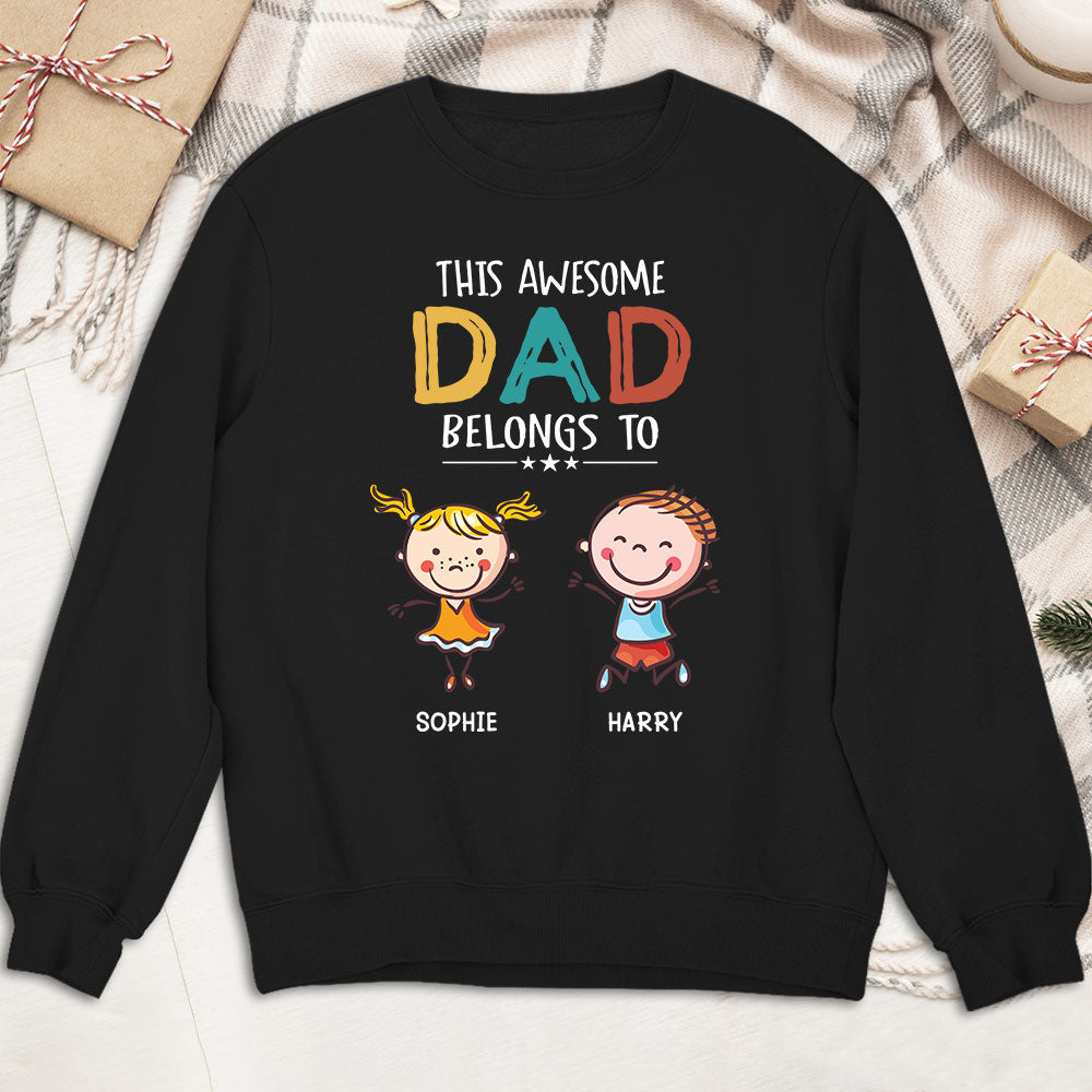 Custom Christmas & Birthday Gift for Dad, Grandpa • This Awesome Daddy Belongs To - Personalized Shirt
