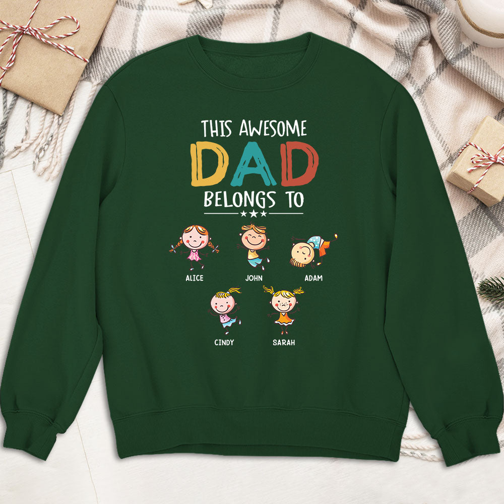 Custom Christmas & Birthday Gift for Dad, Grandpa • This Awesome Daddy Belongs To - Personalized Shirt