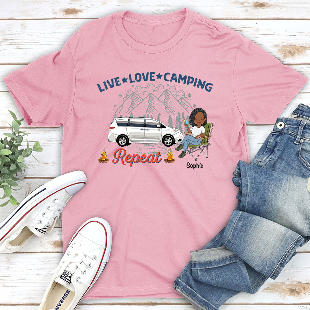 Custom Christmas & Birthday Keepsake Gift • Live Love Camping - Personalized Unisex T-shirt