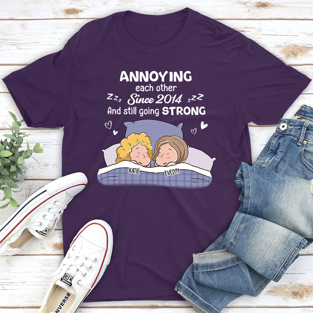 Custom Anniversary Keepsake Gifts For Couple • Annoying Sleeping - Personalized Classic T-shirt
