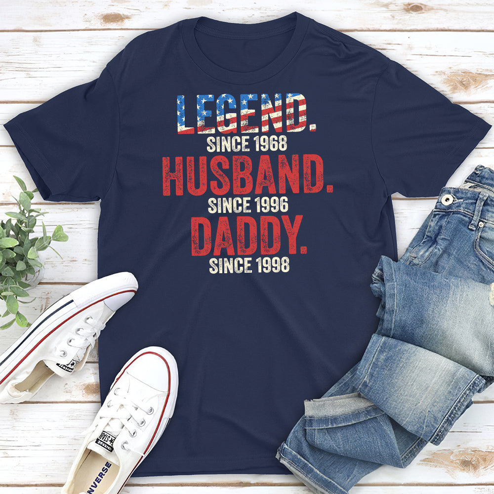 Custom Christmas & Birthday Gift for Dad, Grandpa • Daddy Is A Legend - Personalized Shirt