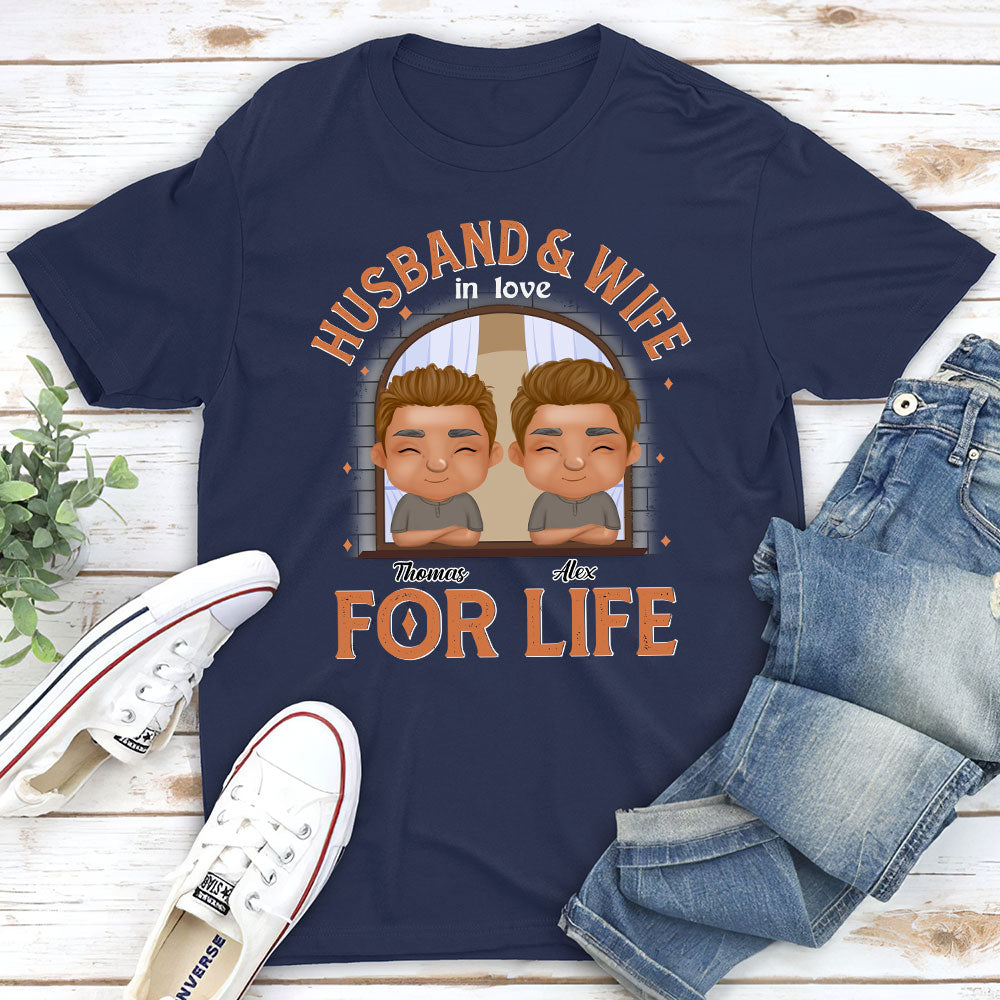 Custom Anniversary Keepsake Gifts For Couple • Husband And Wife In Love For Life - Personalized Classic T-shirt