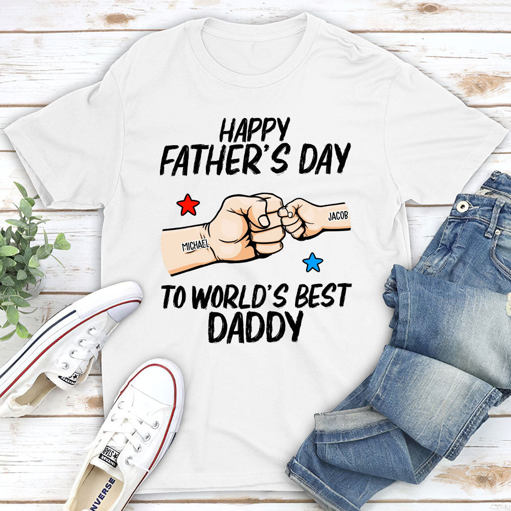 Custom Christmas & Birthday Gift for Dad, Grandpa • World Best Daddy - Personalized Classic T-shirt