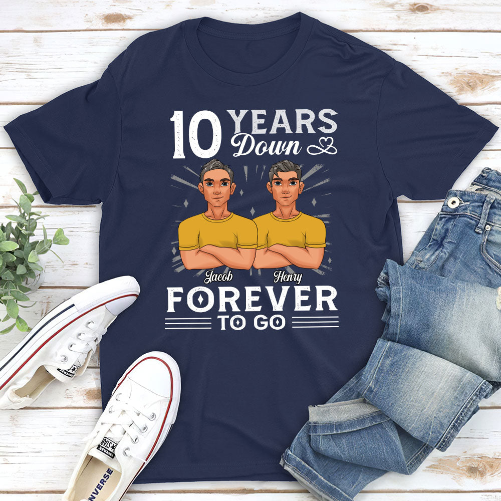 Custom Anniversary Keepsake Gifts For Couple • Years Down Forever To Go - Personalized Classic T-shirt