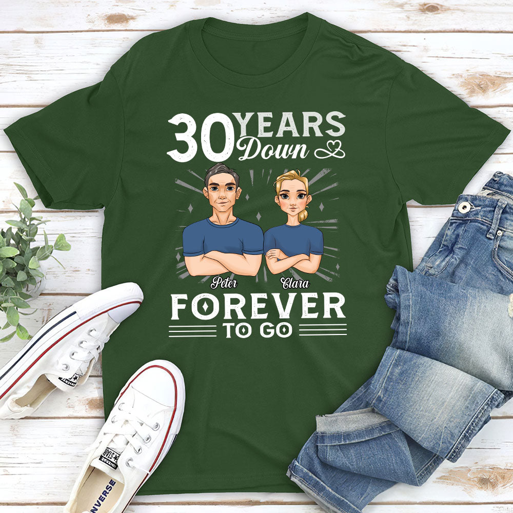 Custom Anniversary Keepsake Gifts For Couple • Years Down Forever To Go - Personalized Classic T-shirt