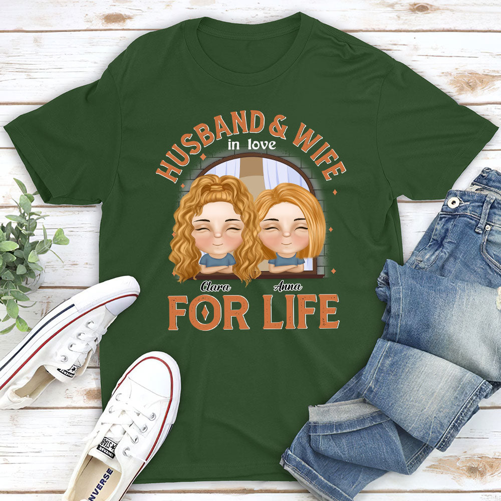 Custom Anniversary Keepsake Gifts For Couple • Husband And Wife In Love For Life - Personalized Classic T-shirt