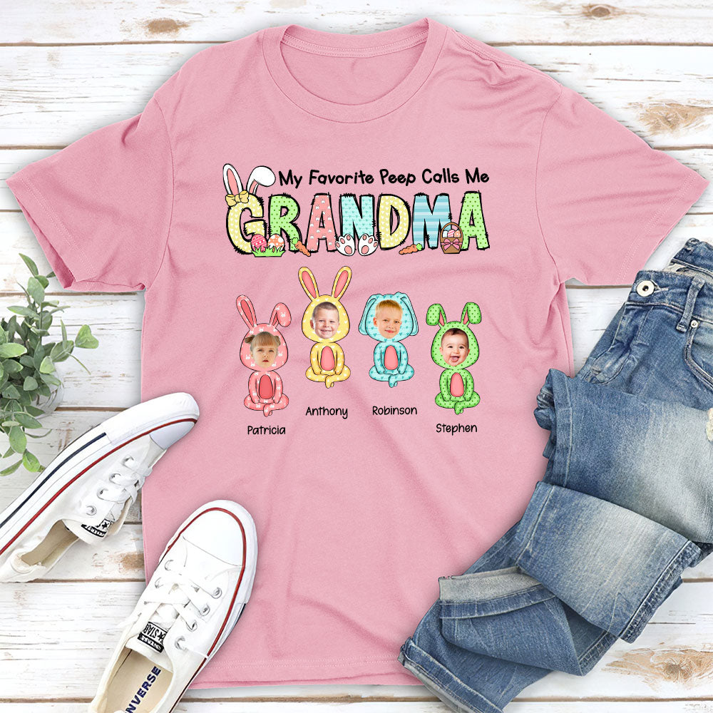Custom Photo Christmas & Birthday Gift for Grandma • My Favorite Peeps Call Me Grandma - Personalized Unisex T-shirt