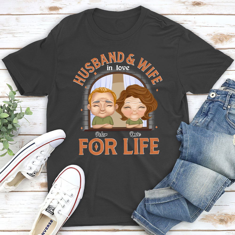 Custom Anniversary Keepsake Gifts For Couple • Husband And Wife In Love For Life - Personalized Classic T-shirt