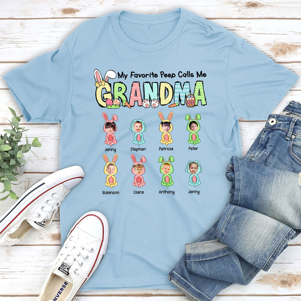 Custom Photo Christmas & Birthday Gift for Grandma • My Favorite Peeps Call Me Grandma - Personalized Unisex T-shirt