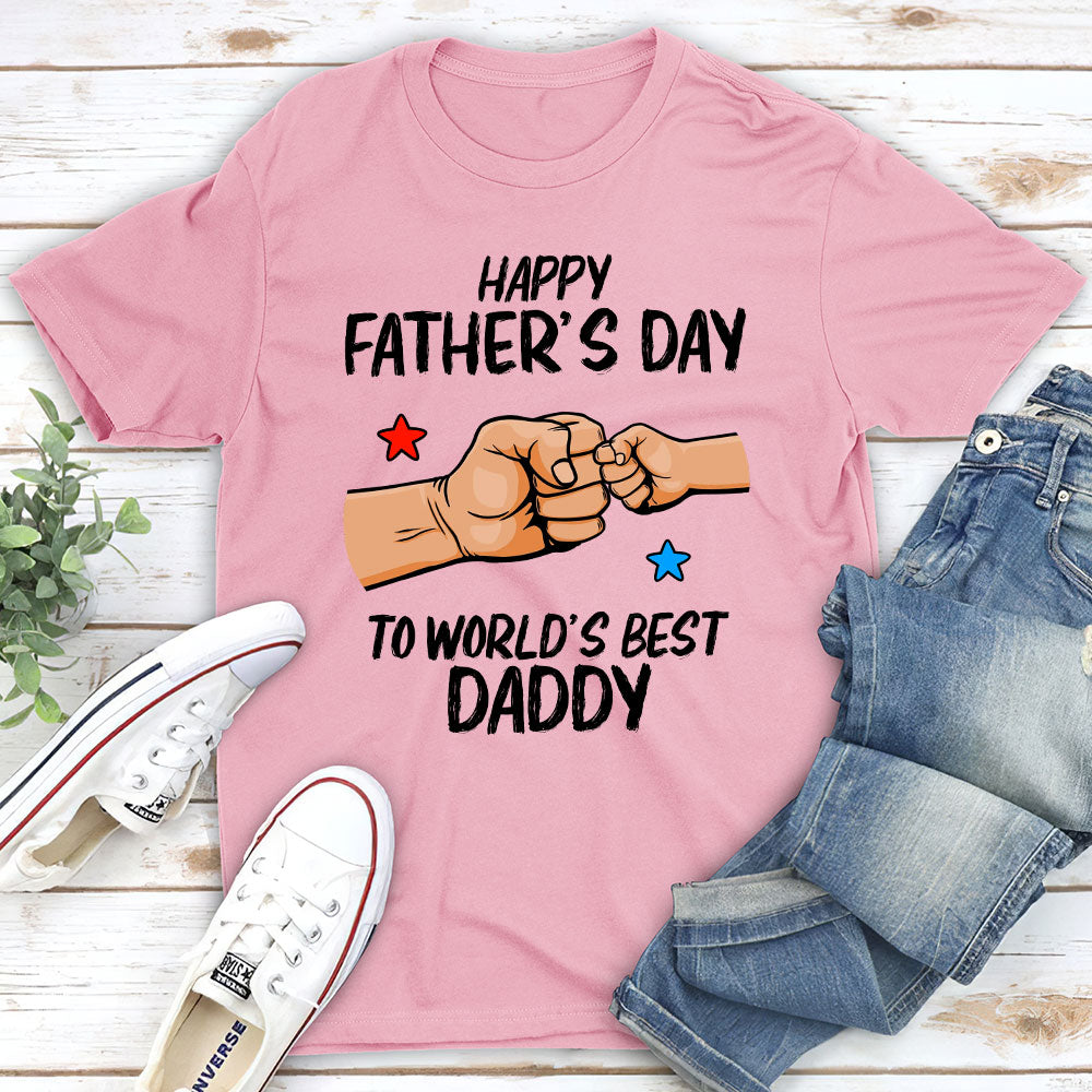 Custom Christmas & Birthday Gift for Dad, Grandpa • World Best Daddy - Personalized Classic T-shirt