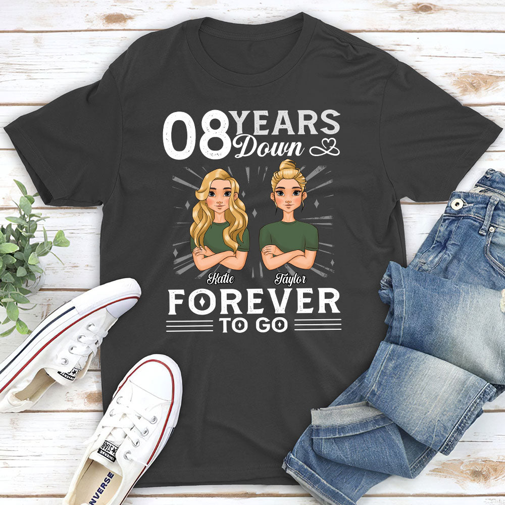 Custom Anniversary Keepsake Gifts For Couple • Years Down Forever To Go - Personalized Classic T-shirt