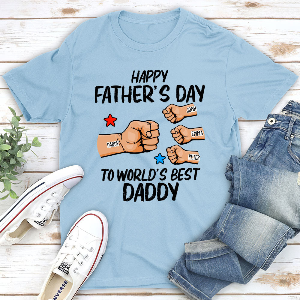 Custom Christmas & Birthday Gift for Dad, Grandpa • World Best Daddy - Personalized Classic T-shirt