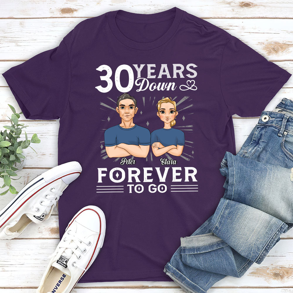 Custom Anniversary Keepsake Gifts For Couple • Years Down Forever To Go - Personalized Classic T-shirt