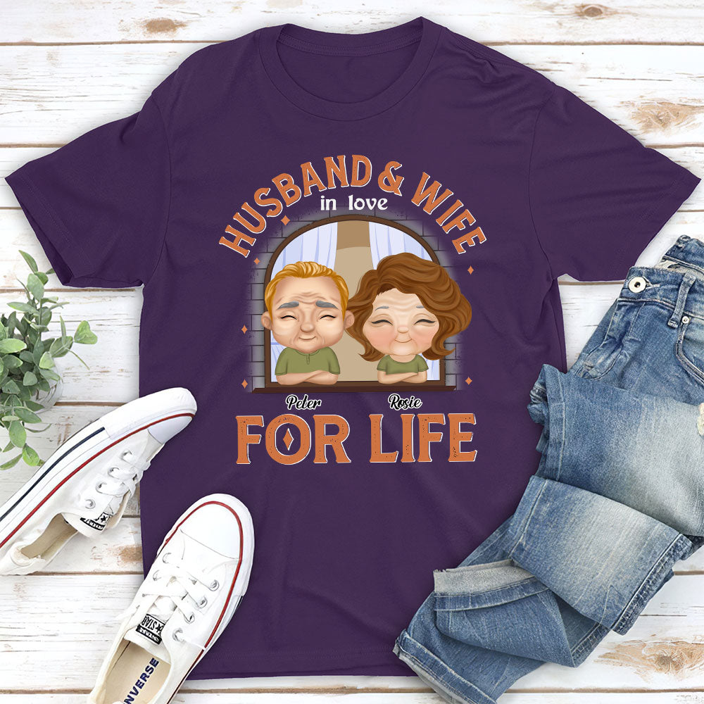 Custom Anniversary Keepsake Gifts For Couple • Husband And Wife In Love For Life - Personalized Classic T-shirt
